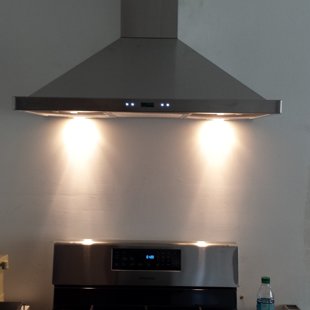 wall hood after installation