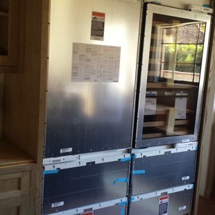 Subzero columns before panels and during installation