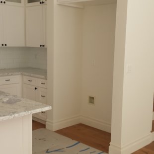 Setting up opening with protective floor cover against scratches and indentation for wood 