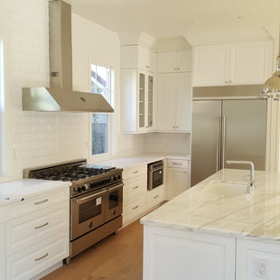 bertazzoni kitchen with built in fridge