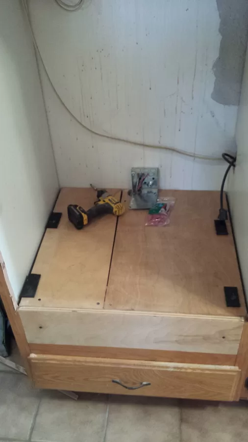 Platform raise about 7inches. total cost.120.00 forgot to take pic stained and finished.