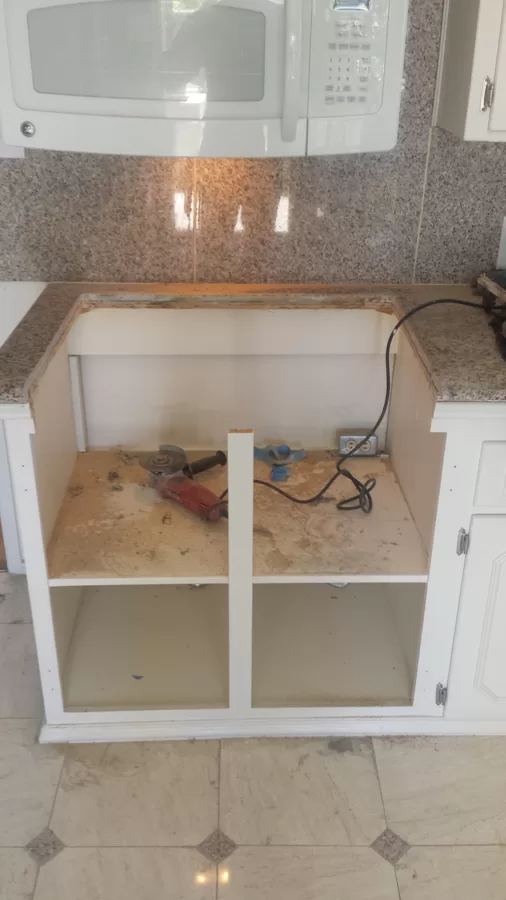 during granite cut