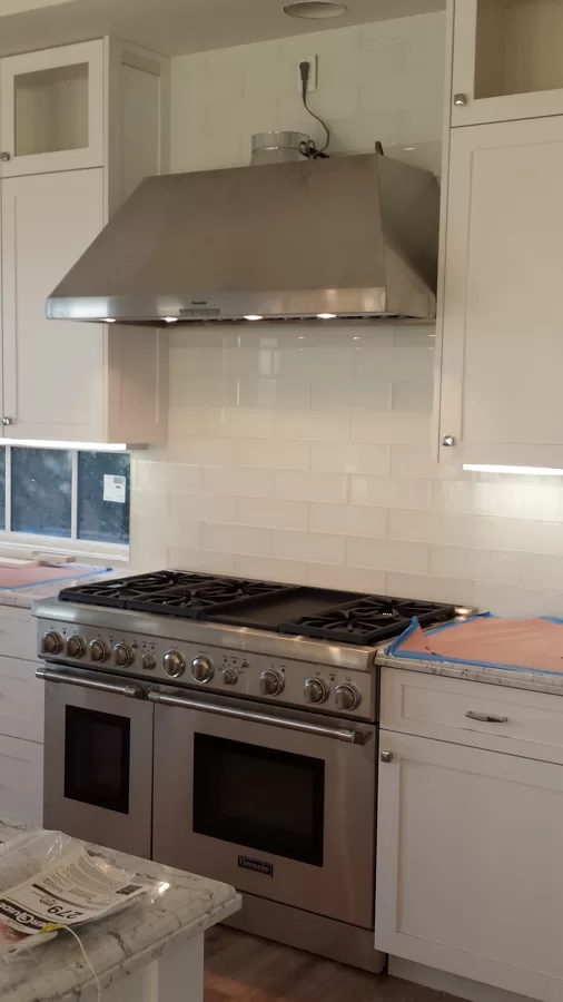 Thermador 48 inch combo wall hood and stove