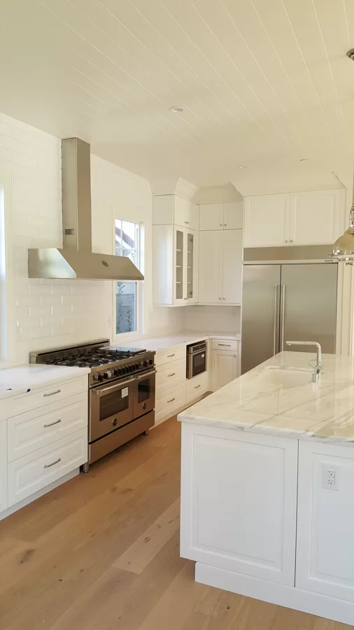bertazzoni kitchen with built in fridge