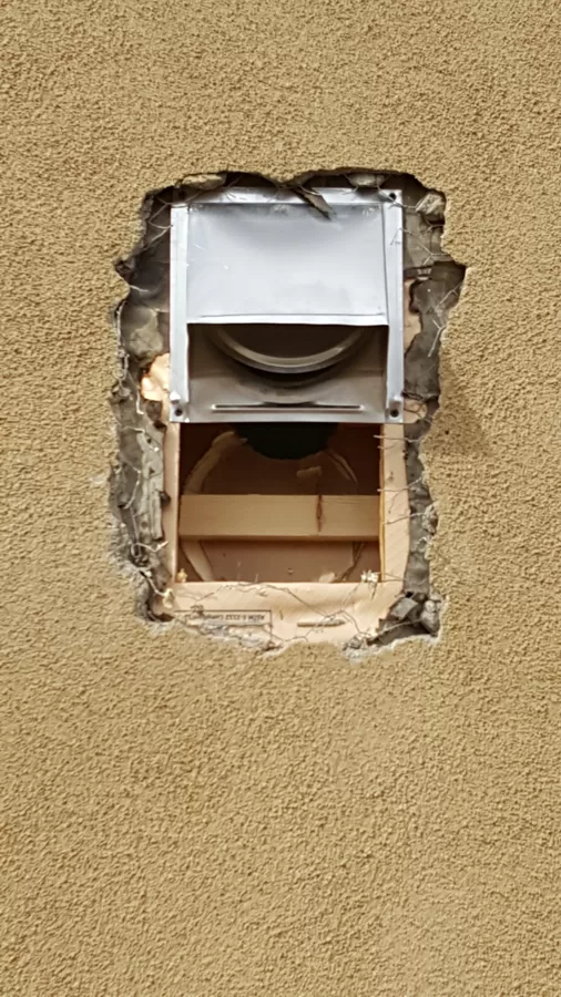 cut stucco to install vent