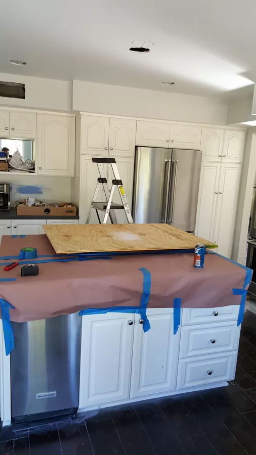 setting up for Island hood install
