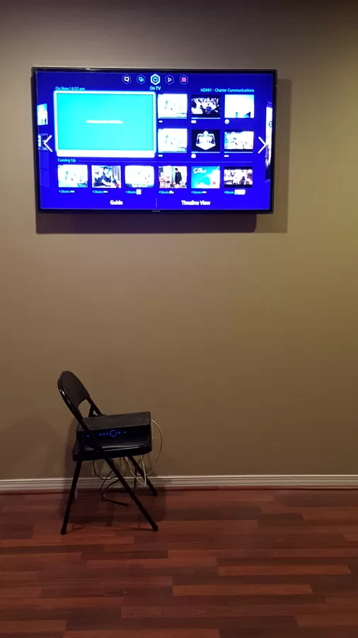 tv with wire concealing afterwards