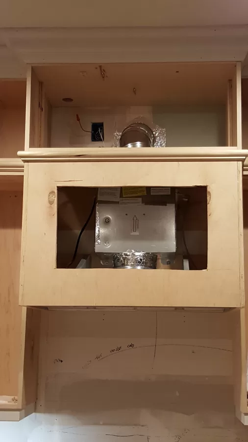 Thermador insert Rangehood with inlet blower.